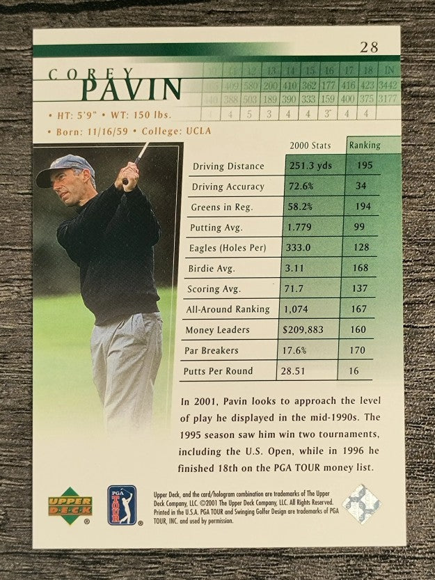 2001 Upper Deck #28 Corey Pavin