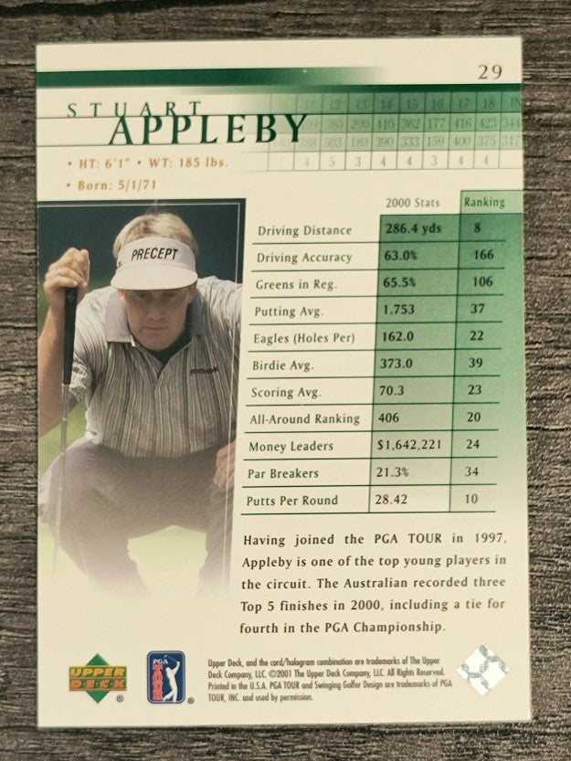 2001 Upper Deck #29 Stuart Appleby RC
