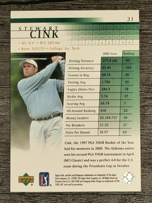 2001 Upper Deck #31 Stewart Cink RC