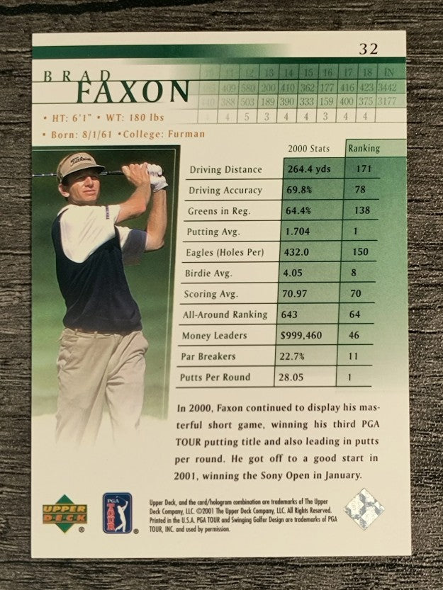 2001 Upper Deck #32 Brad Faxon
