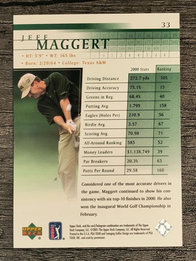 2001 Upper Deck #33 Jeff Maggert
