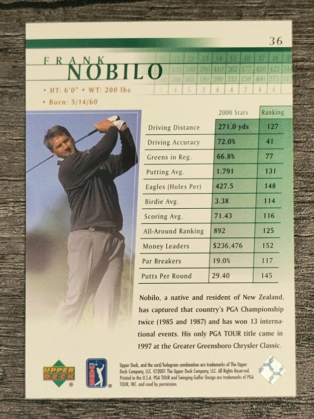 2001 Upper Deck #36 Frank Nobilo RC