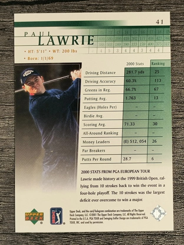 2001 Upper Deck #41 Paul Lawrie RC