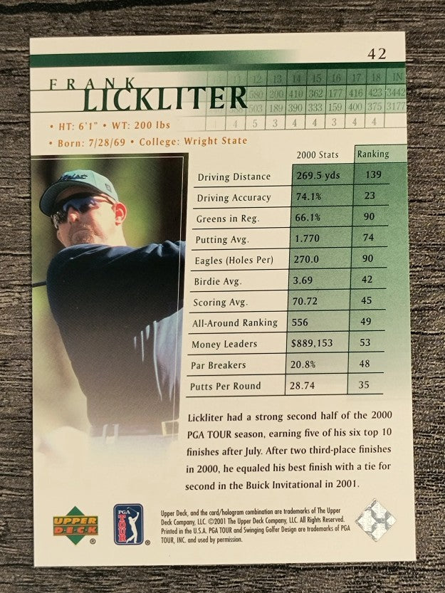 2001 Upper Deck #42 Frank Lickliter RC