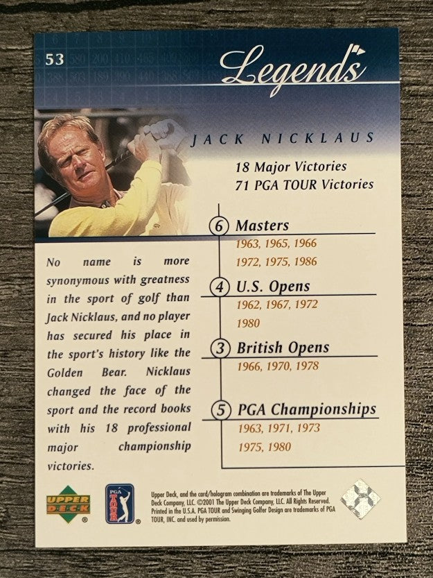 2001 Upper Deck #53 Jack Nicklaus