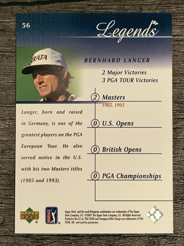 2001 Upper Deck #56 Bernhard Langer