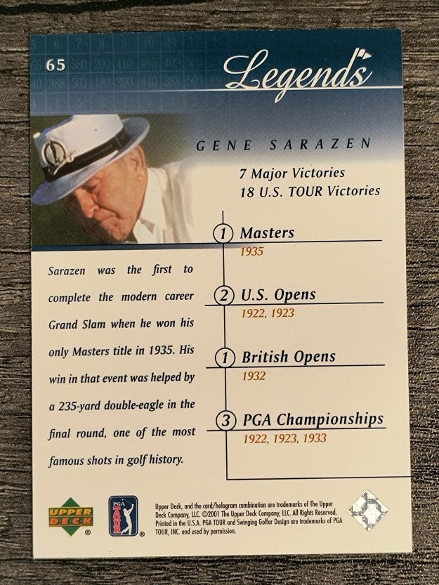 2001 Upper Deck #65 Gene Sarazen