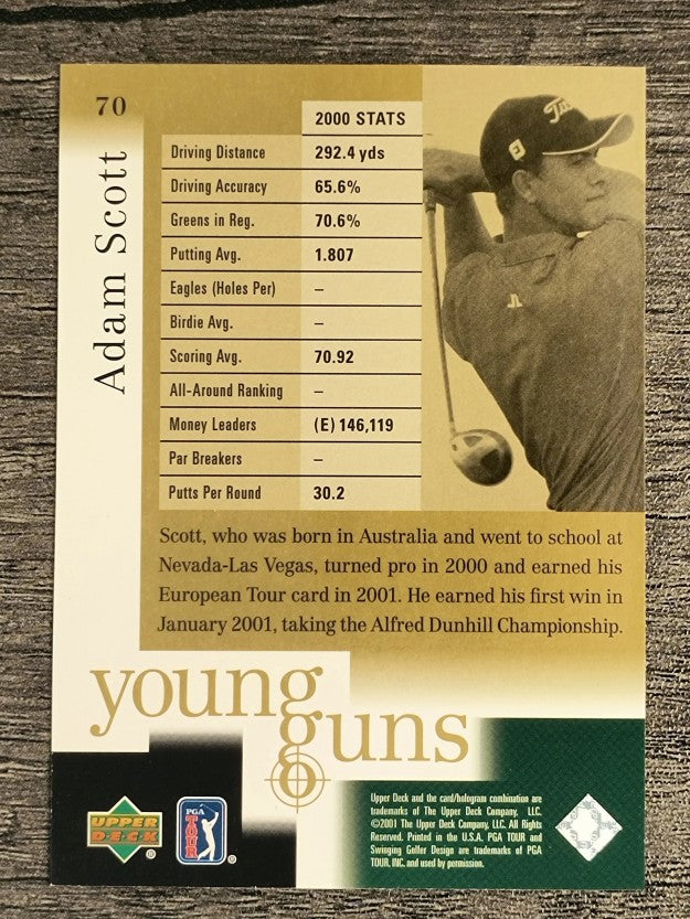 2001 Upper Deck #70 Adam Scott YG RC