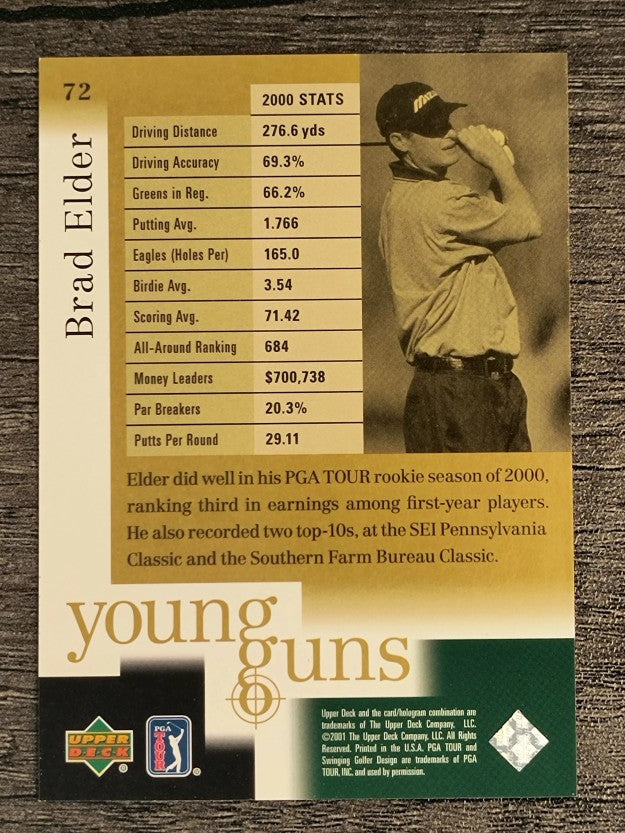 2001 Upper Deck #72 Brad Elder YG RC