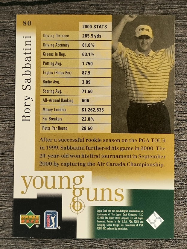 2001 Upper Deck #80 Rory Sabbatini YG RC