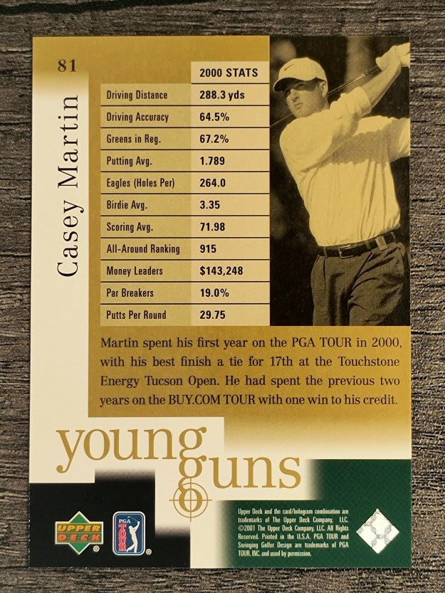 2001 Upper Deck #81 Casey Martin YG RC