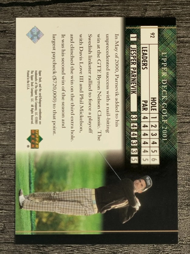 2001 Upper Deck #92 Jesper Parnevik LB