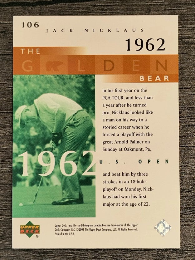 2001 Upper Deck #106 J.Nicklaus GB 62 US Open
