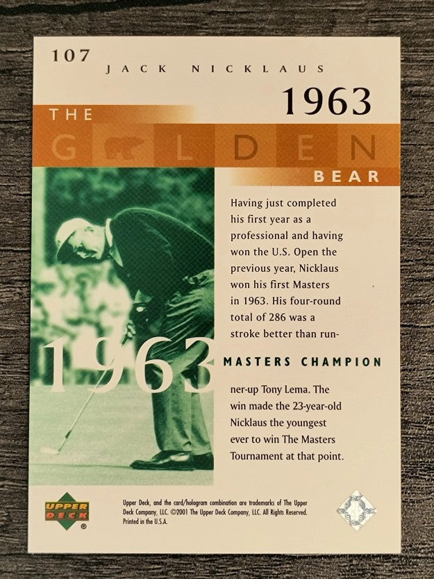 2001 Upper Deck #107 J.Nicklaus GB 63 Masters