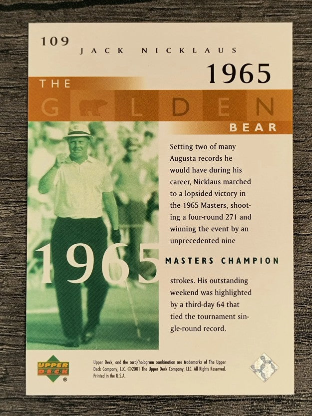 2001 Upper Deck #109 J.Nicklaus GB 65 Masters