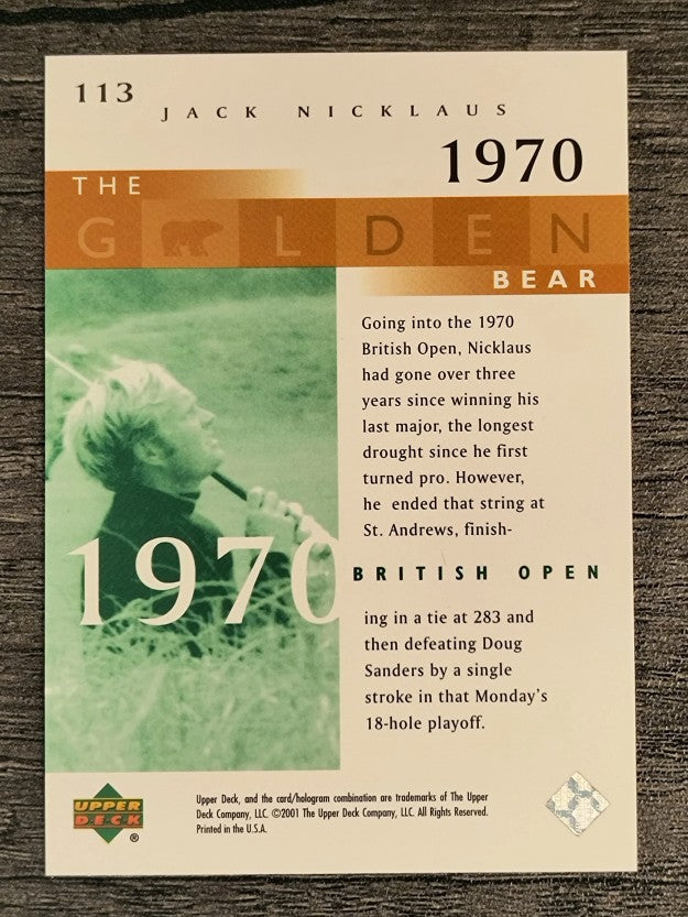 2001 Upper Deck #113 J.Nicklaus GB 70 British