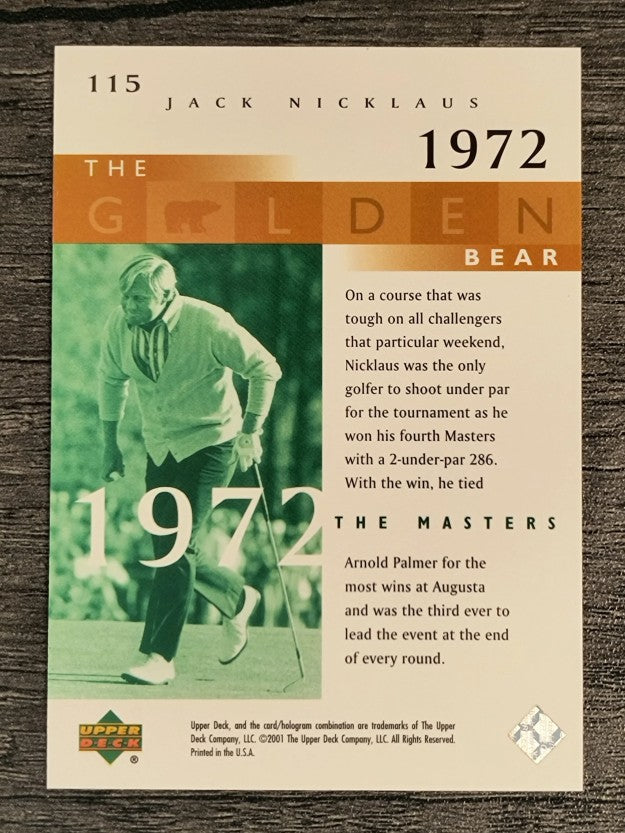 2001 Upper Deck #115 J.Nicklaus GB 72 Masters