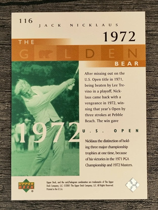2001 Upper Deck #116 J.Nicklaus GB 72 US Open