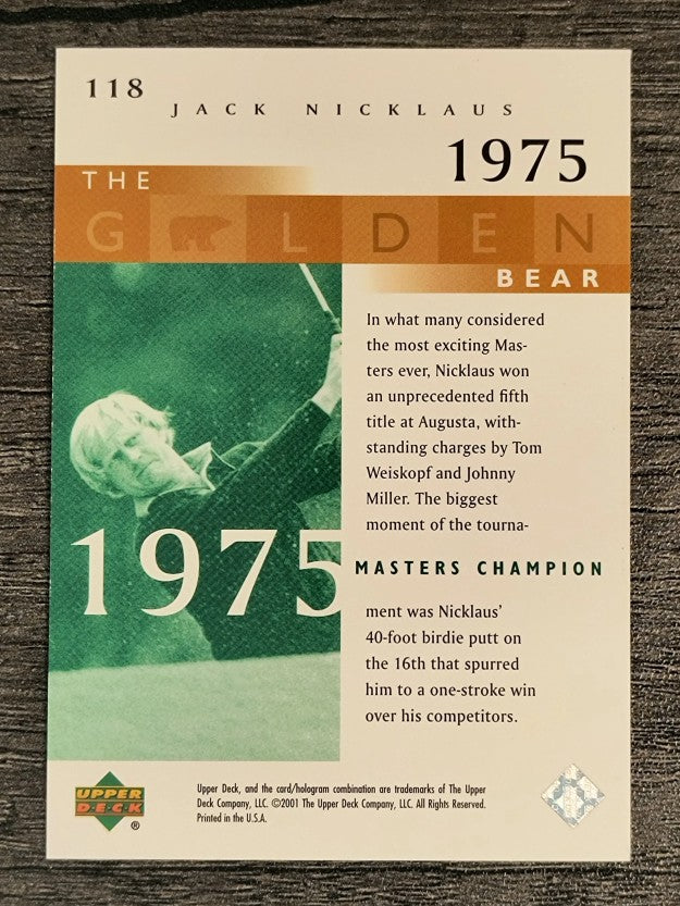 2001 Upper Deck #118 J.Nicklaus GB 75 Masters