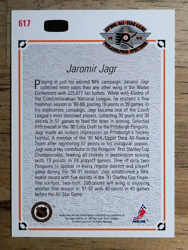 1991-92 Upper Deck #617 Jaromir Jagr AS