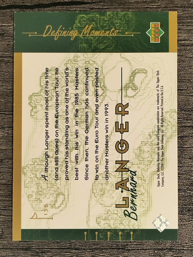 2001 Upper Deck #135 Bernhard Langer DM