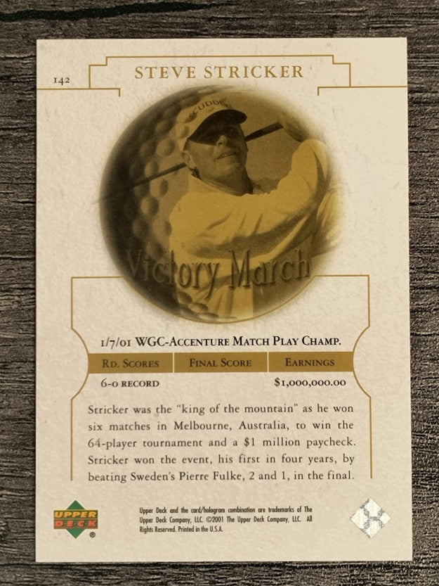 2001 Upper Deck #142 Steve Stricker VM