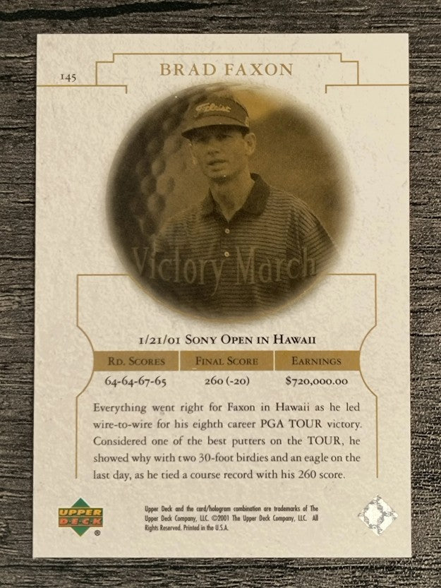 2001 Upper Deck #145 Brad Faxon VM