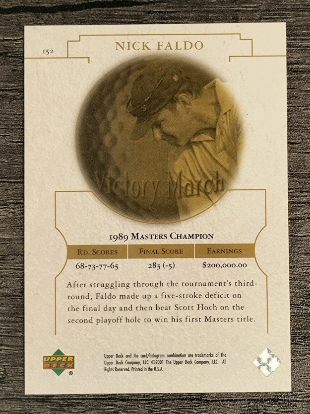 2001 Upper Deck #152 Nick Faldo VM