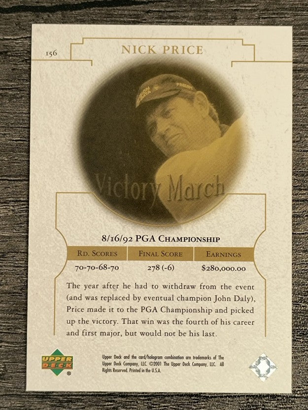 2001 Upper Deck #156 Nick Price VM