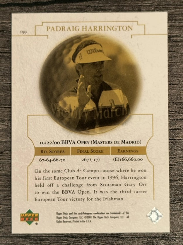 2001 Upper Deck #159 Padraig Harrington VM
