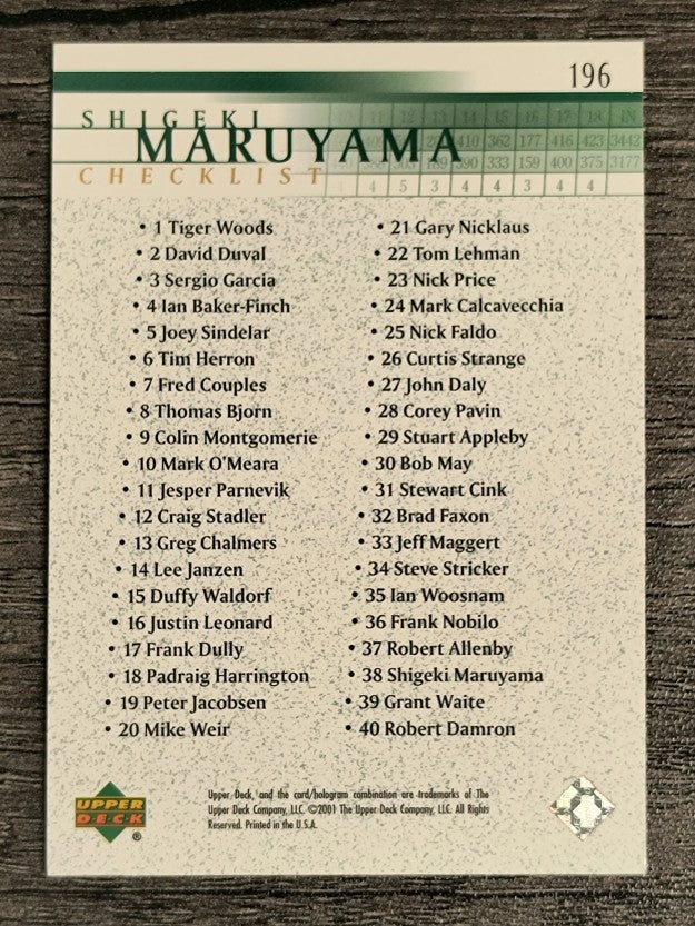 2001 Upper Deck #196 Shigeki Maruyama CL
