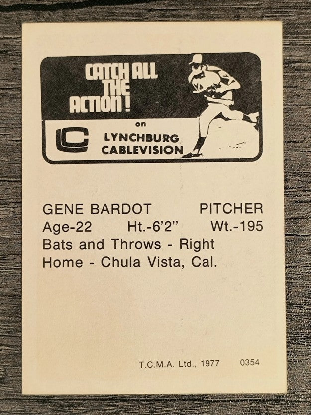 1977 Lynchburg Mets TCMA #3 Gene Bardot (EXMT)