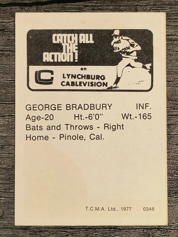 1977 Lynchburg Mets TCMA #5 George Bradbury (EXMT)