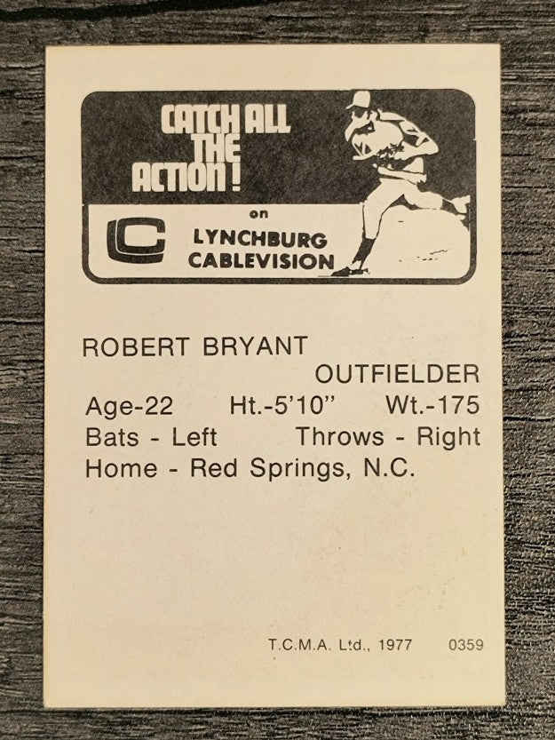 1977 Lynchburg Mets TCMA #8 Robert Bryant (NM)