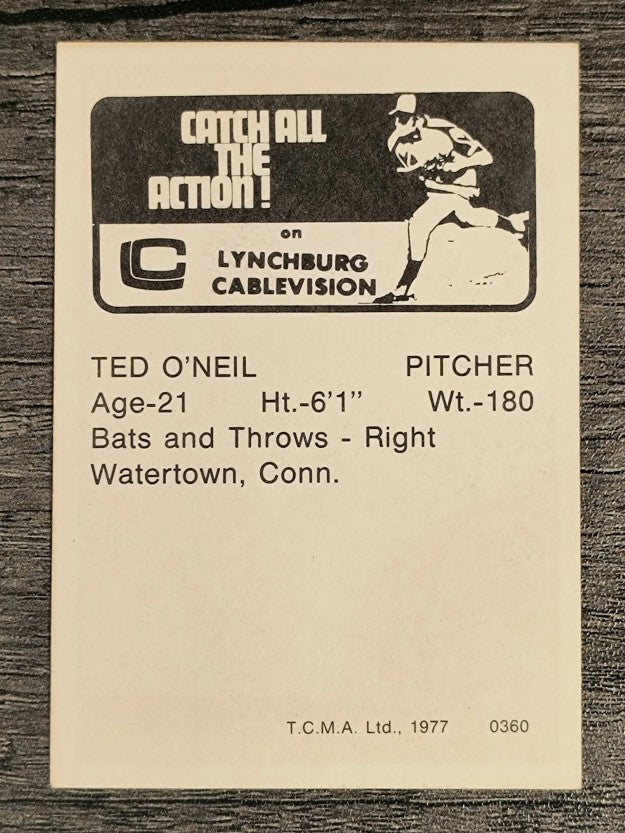 1977 Lynchburg Mets TCMA #21 Ted O'Neill (NM)