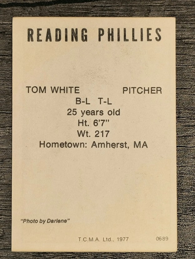 1977 Reading Phillies TCMA #23 Tom White (EXMT)