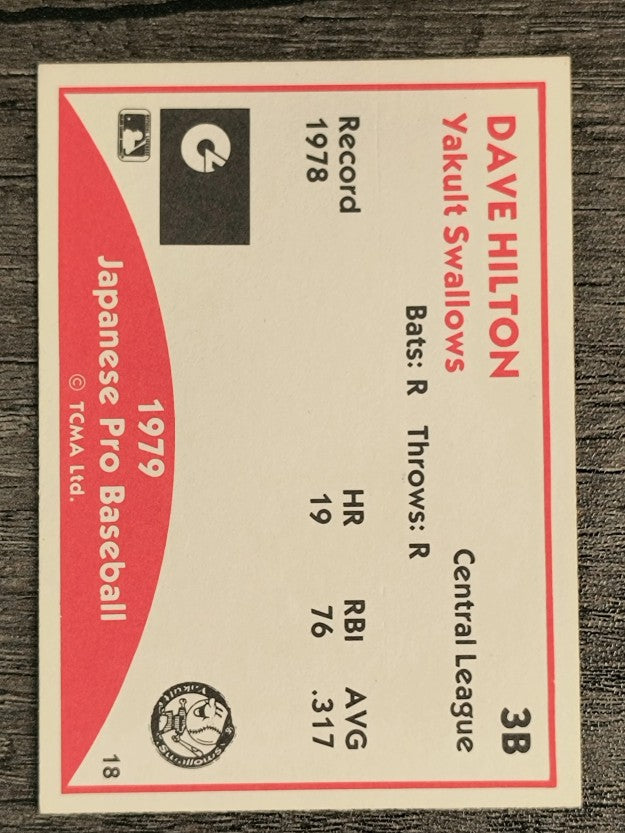 1979 TCMA Japanese Pro Baseball #18 Dave Hilton (NM)