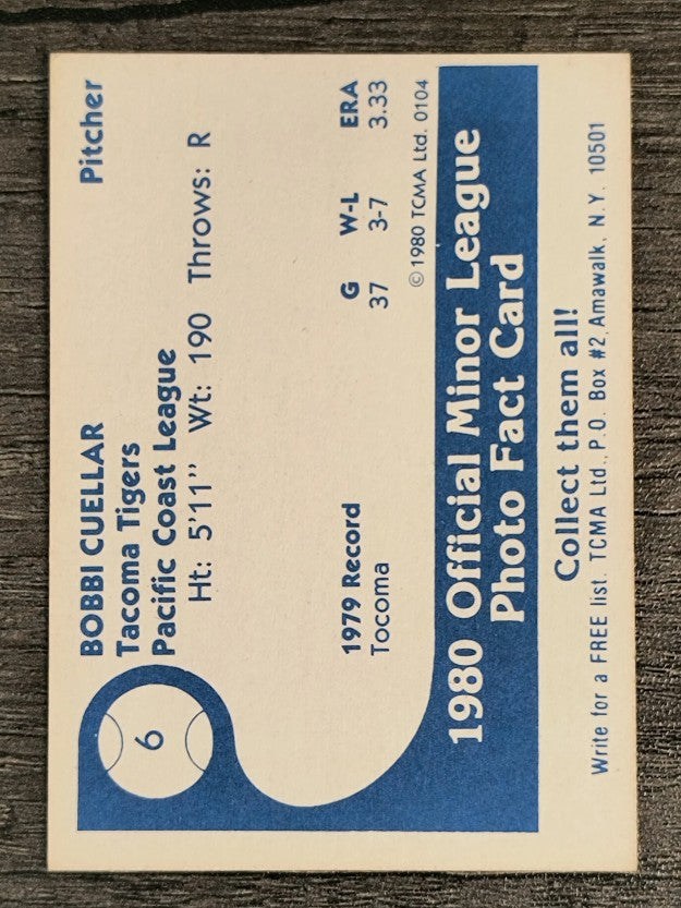 1980 Tacoma Tigers TCMA #6 Bobbi Cuellar (EX)