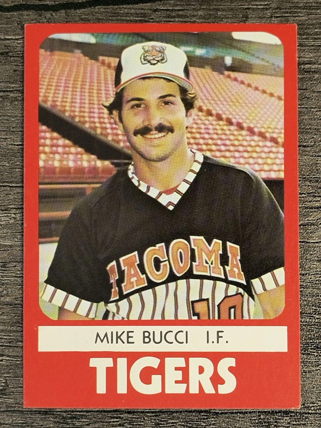 1980 Tacoma Tigers TCMA #13 Mike Bucci (EXMT)