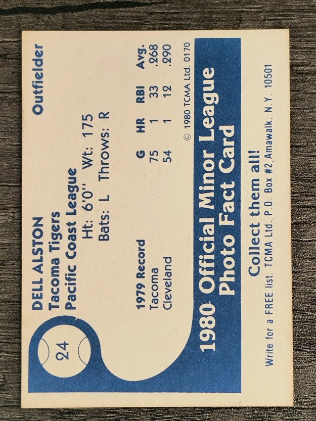 1980 Tacoma Tigers TCMA #24 Del Alston (EXMT)