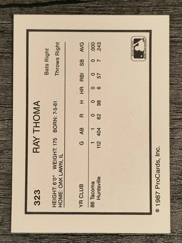 1987 Pittsfield Cubs ProCards #323 Ray Thoma