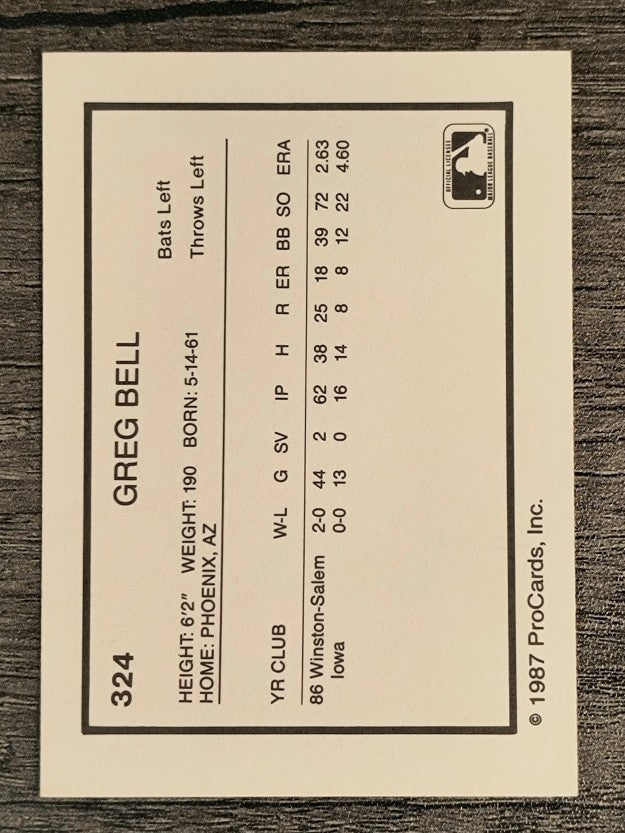 1987 Pittsfield Cubs ProCards #324 Greg Bell