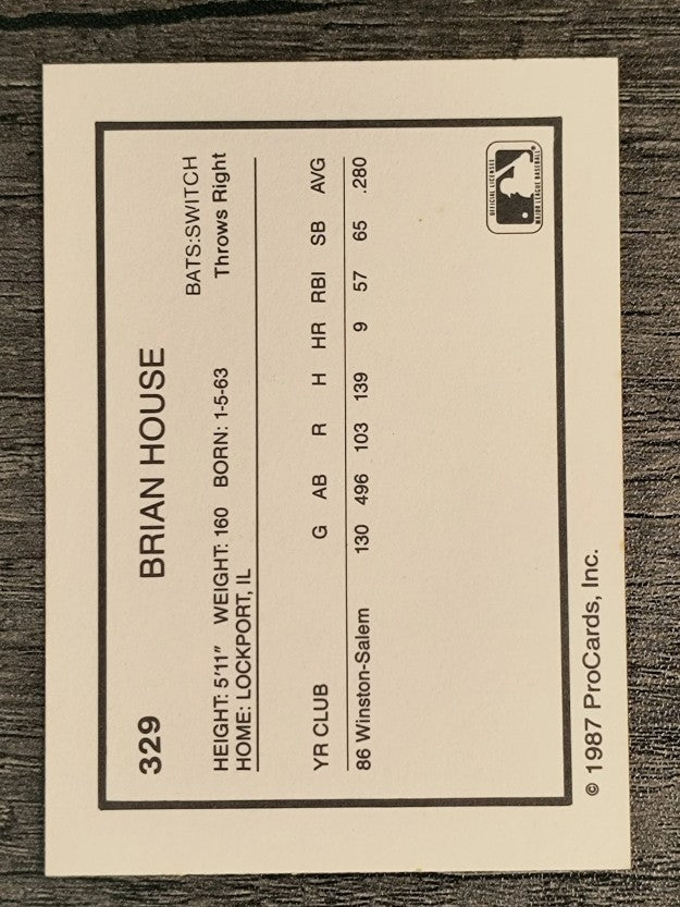 1987 Pittsfield Cubs ProCards #329 Brian House