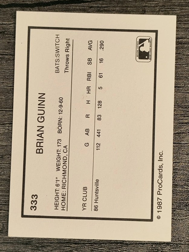 1987 Pittsfield Cubs ProCards #333 Brian Guinn