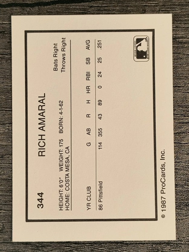 1987 Pittsfield Cubs ProCards #344 Rich Amaral