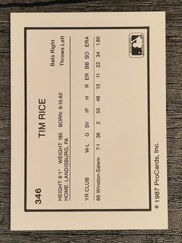 1987 Pittsfield Cubs ProCards #346 Tim Rice