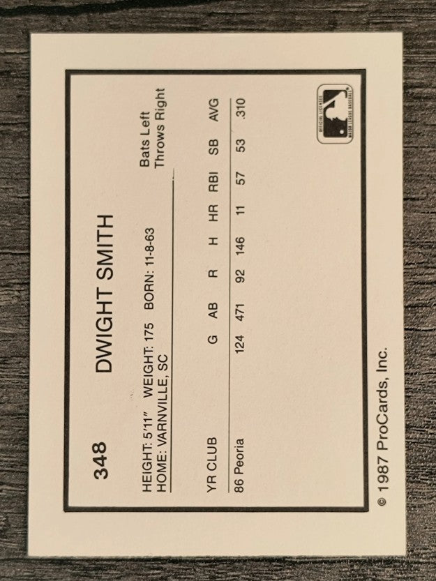 1987 Pittsfield Cubs ProCards #348 Dwight Smith