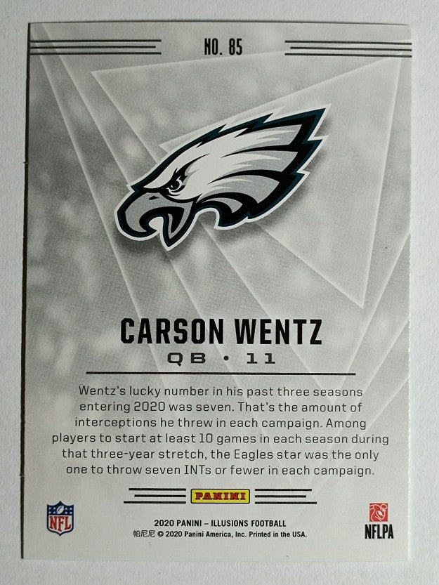 2020 Panini Illusions Emerald #85 Carson Wentz
