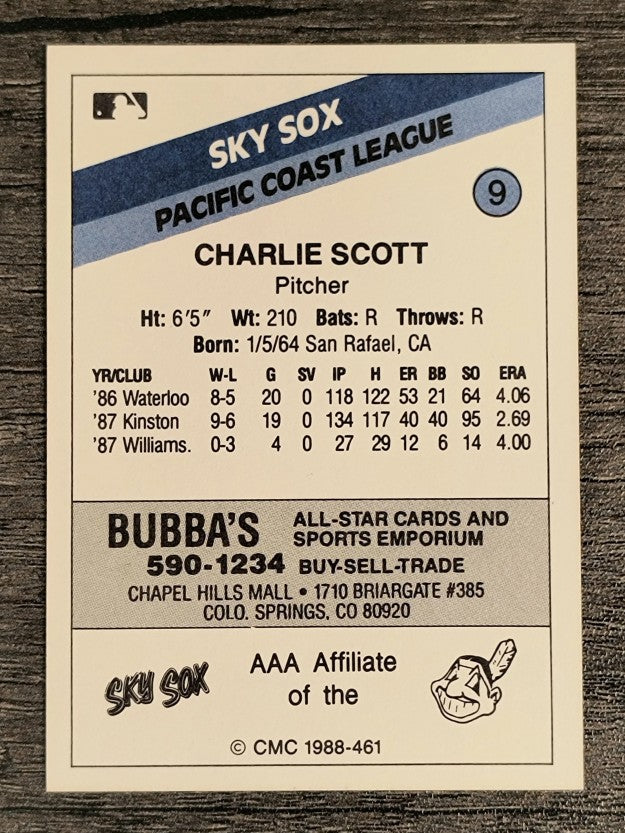 1988 Colorado Springs Sky Sox CMC #9 Charlie Scott