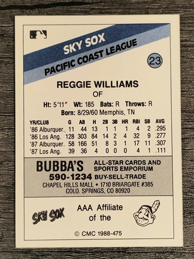 1988 Colorado Springs Sky Sox CMC #23 Reggie Williams